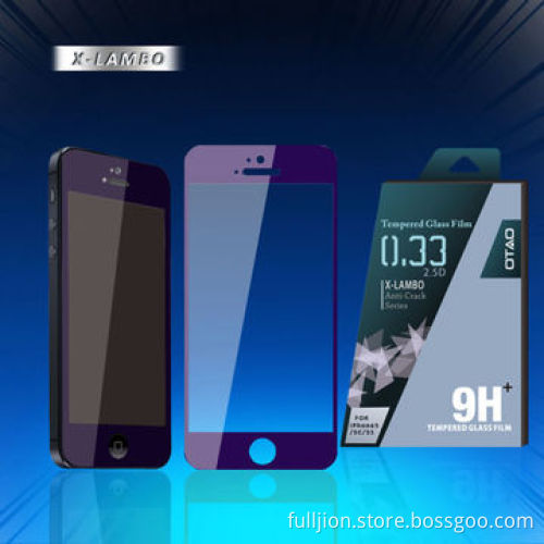 Color tempered-glass screen protector for iPhone 5/5C/5S